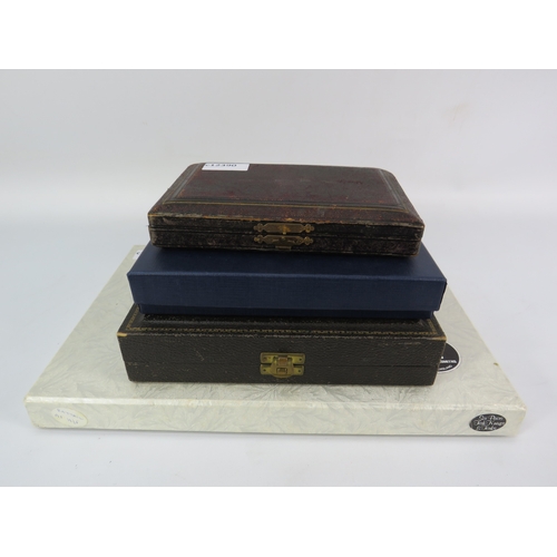 493 - Assorted boxed cutlery sets, including bone-handled and silver-plated examples.