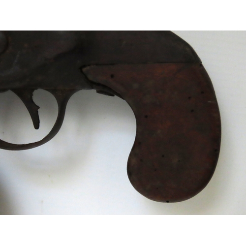 507a - Antique Air Rifle ?, circa 19th century, with extended barrel and spherical priming chamber beneath,... 