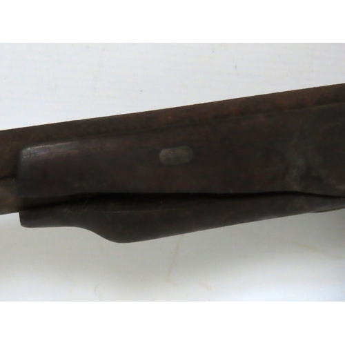 507a - Antique Air Rifle ?, circa 19th century, with extended barrel and spherical priming chamber beneath,... 