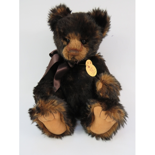 411 - Charlie Bears Tristan & Sammi-Jo. Two substantial Charlie Bears with plush fur, satin bows, and stit... 