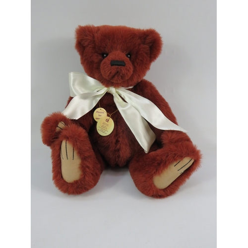 411 - Charlie Bears Tristan & Sammi-Jo. Two substantial Charlie Bears with plush fur, satin bows, and stit... 