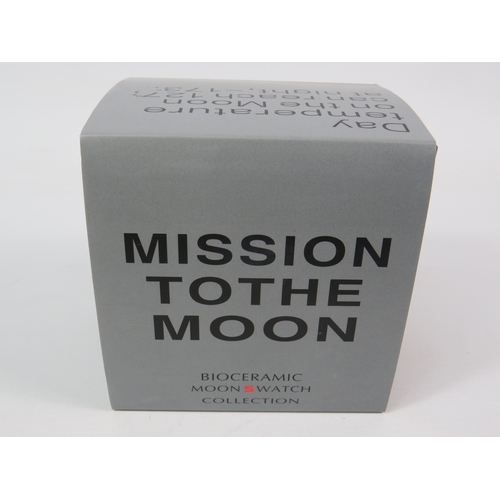 290 - Omega Speedmaster chronograph wristwatch from the Mission to the Moon Bioceramic MoonSwatch Collecti... 