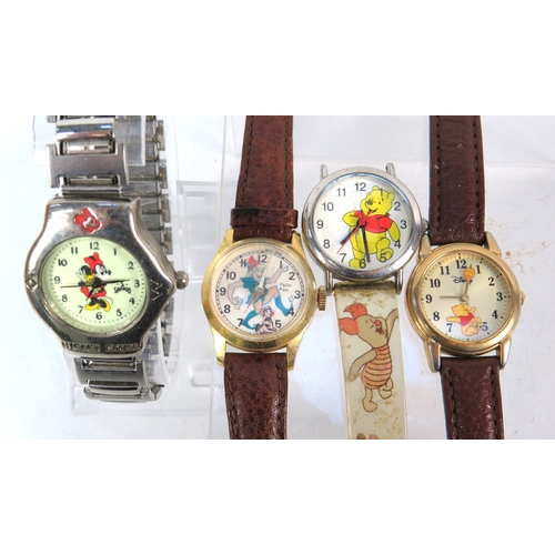 297 - Collection of mechanical character wristwatches comprising 5 pieces including Disney and cartoon the... 