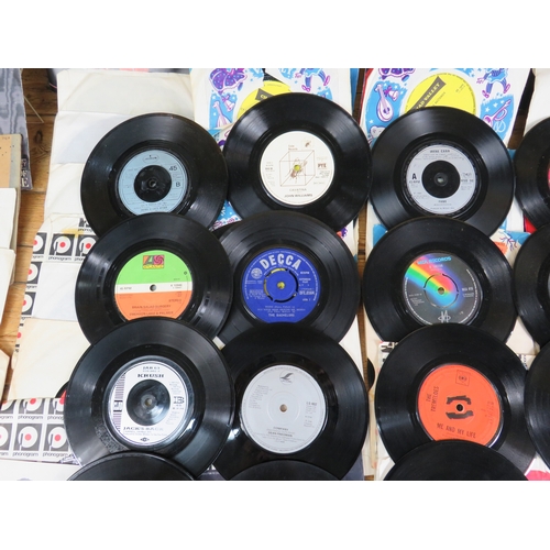 Large collection of 85+ vinyl 7-inch singles (45 RPM records) featuring ...