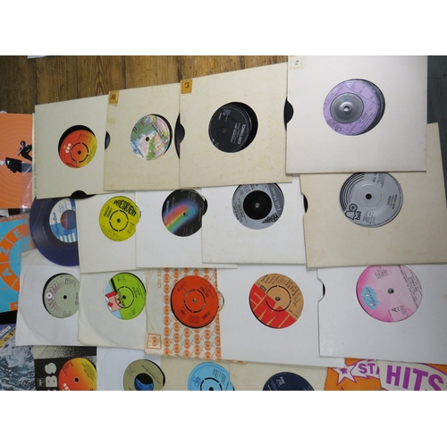 557 - Large collection of 85+ vinyl 7-inch singles (45 RPM records) featuring various artists predominantl... 