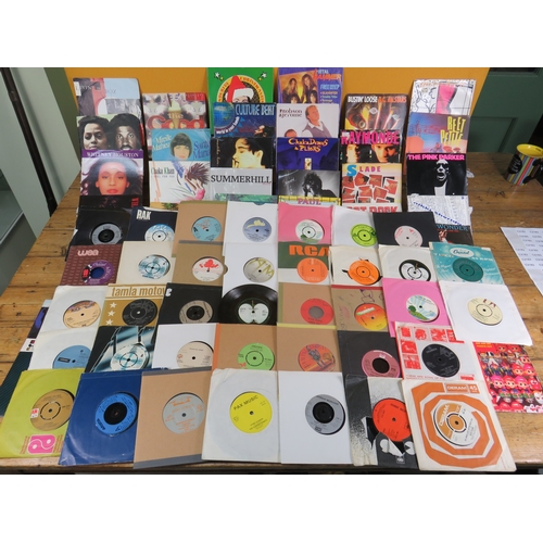 558 - Large collection of 85+ vinyl 7-inch singles (45 RPM records) featuring various artists from multipl... 