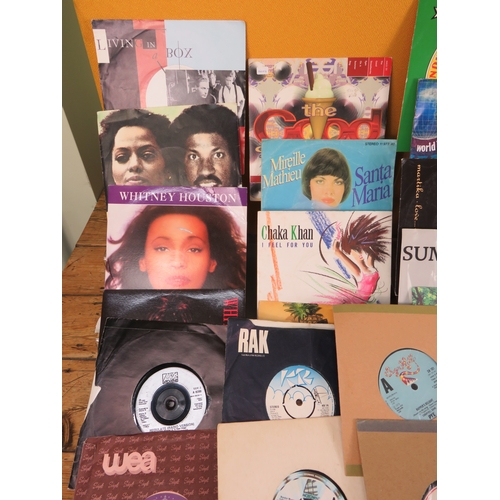 558 - Large collection of 85+ vinyl 7-inch singles (45 RPM records) featuring various artists from multipl... 