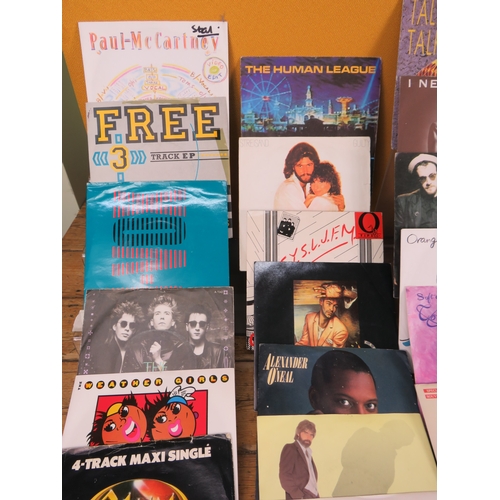 560 - Collection of 90+ vinyl 7-inch singles (45 RPM records) featuring various artists from 1960s-1990s. ... 