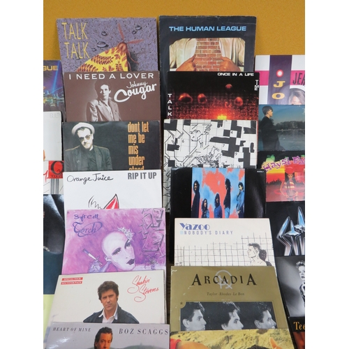 560 - Collection of 90+ vinyl 7-inch singles (45 RPM records) featuring various artists from 1960s-1990s. ... 