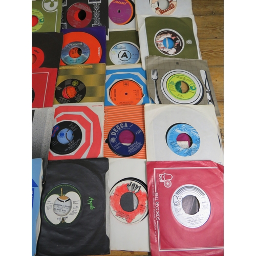 Large collection of 90+ vinyl 7-inch singles (45 RPM records) featuring ...