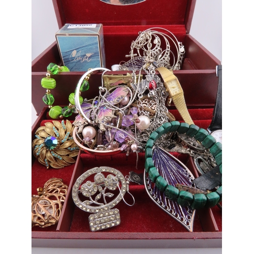 90 - A collection of vintage and modern costume jewellery, comprising a mixed selection of pendants, bang... 