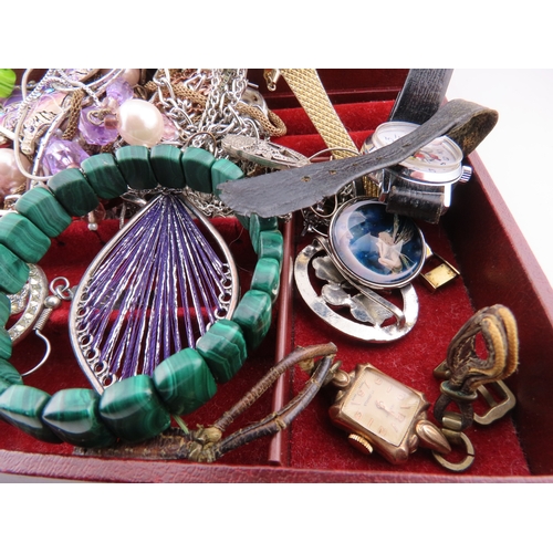 90 - A collection of vintage and modern costume jewellery, comprising a mixed selection of pendants, bang... 