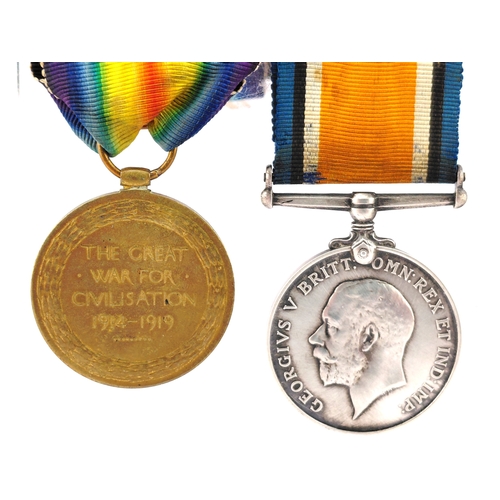 208 - WW1 Victory Medal and 1914-18 Medal awarded to SE16019n Pte D. J King,  AVC  (Bag 26)