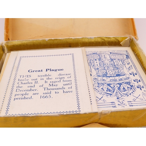 161 - Vintage card game and coasters  boxed History of England card game and record?style coasters.