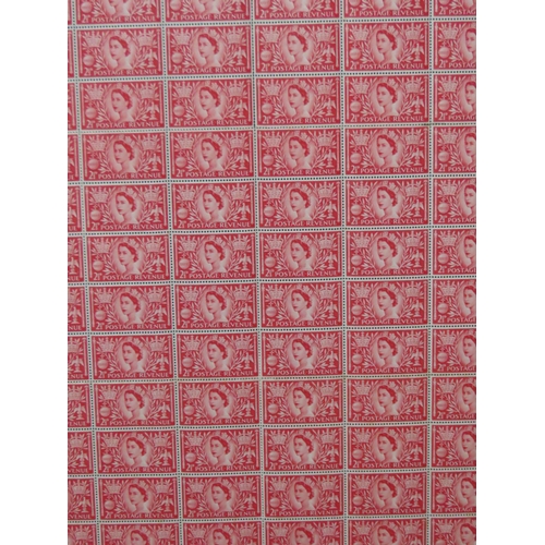 165 - Framed sheet of QEII 2�d stamps  full unused sheet displayed in frame.