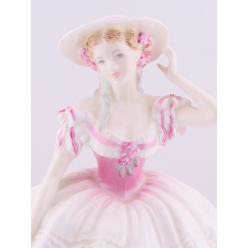 166 - Coalport limited edition Carnation figurine  pink and white layered dress, bouquet, limited edition.