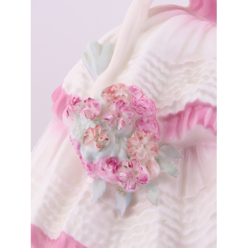 166 - Coalport limited edition Carnation figurine  pink and white layered dress, bouquet, limited edition.