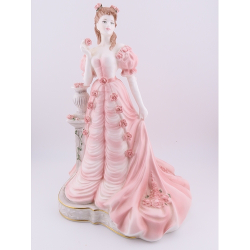 168 - Coalport limited edition English Rose Pretty Jessica  pink gown with rose details, LE of 1000.