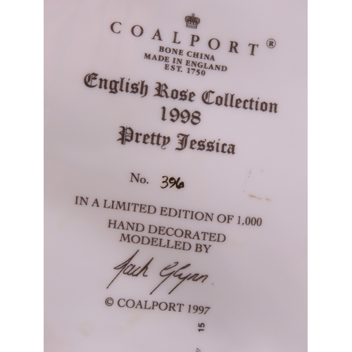 168 - Coalport limited edition English Rose Pretty Jessica  pink gown with rose details, LE of 1000.
