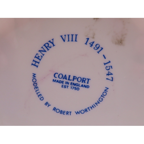 170 - Coalport royal figures  Henry VIII and two wives, Katherine of Aragon and Anee Boleyn, trio of histo... 