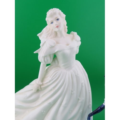 172 - Coalport figurines  Helena and Lady Grace  white gown Helena and blue Victorian Lady Grace.