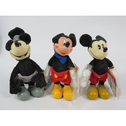 264 - Disney's Mickey Mouse Annual 2000 with collection of Mickey Mouse soft toys and collectibles