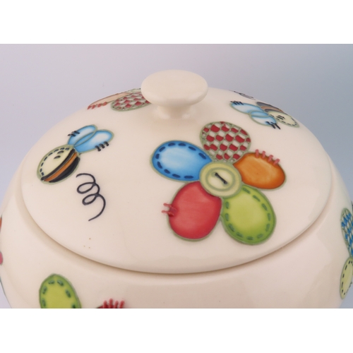 185 - Moorcroft nurseryware covered jar by Nicola Slaney together with a Tiffany and Co porcelain trinket ... 
