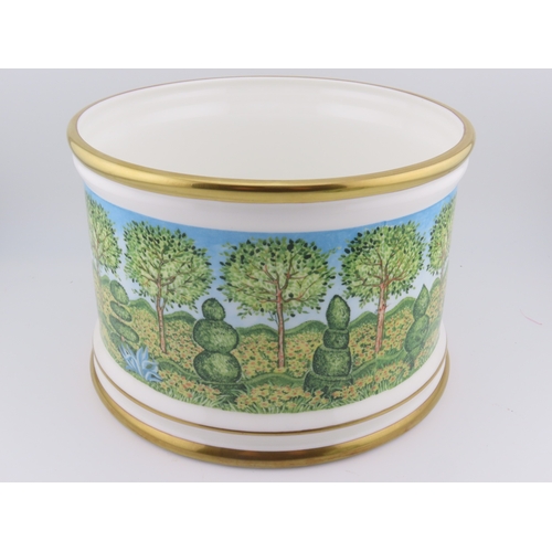 191 - Halcyon Days fine bone china cache pot and matching smaller tea light holder from the British Memori... 