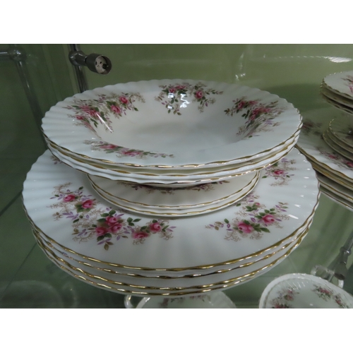 193 - Royal Albert Lavender Rose dinner and tea ware comprising approximately thirty one pieces, the servi... 
