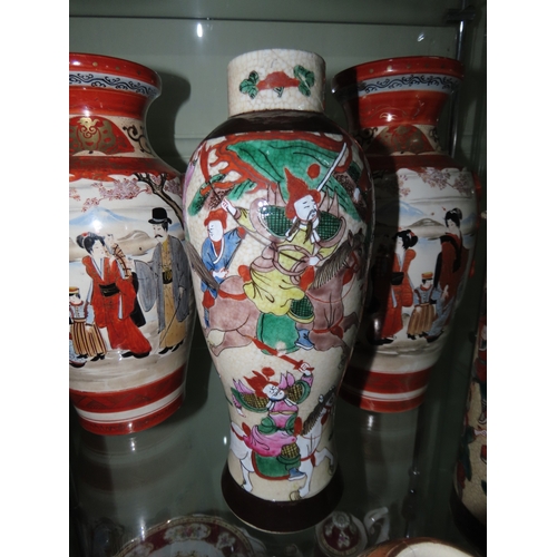 199 - Collection of Japanese Satsuma style vases and jars, ten items in total, profusely decorated with fi... 
