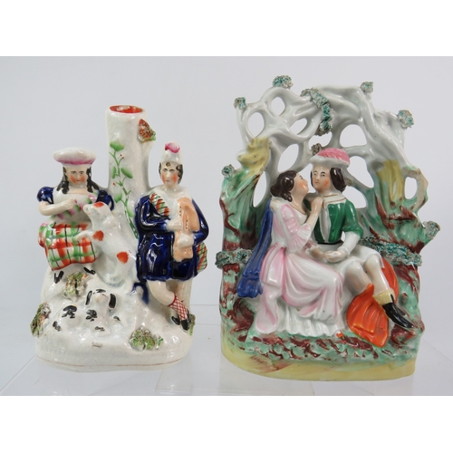 241 - Group of Staffordshire?style figurines, tallest approx 9 inches.