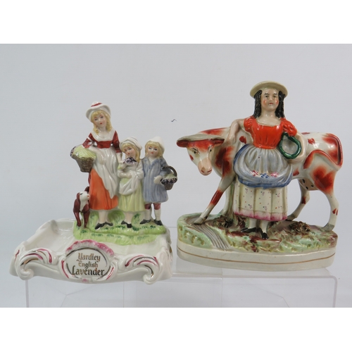 241 - Group of Staffordshire?style figurines, tallest approx 9 inches.