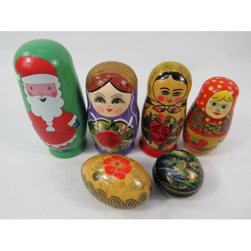 249 - Set of nesting dolls incl. Santa, tallest approx 6 inches