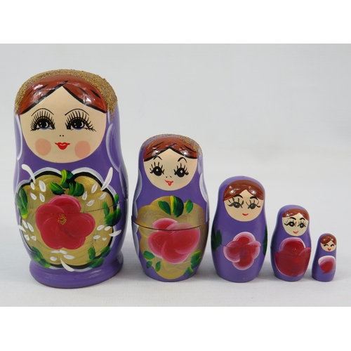 249 - Set of nesting dolls incl. Santa, tallest approx 6 inches