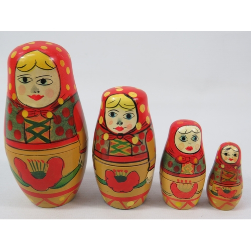 249 - Set of nesting dolls incl. Santa, tallest approx 6 inches