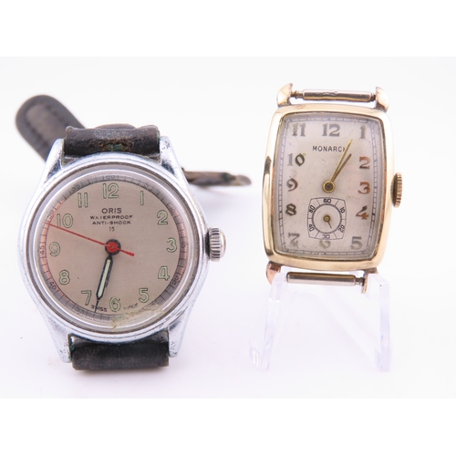 300 - Two wristwatches comprising a Monarch wristwatch in running order and an Oris wristwatch offered for... 