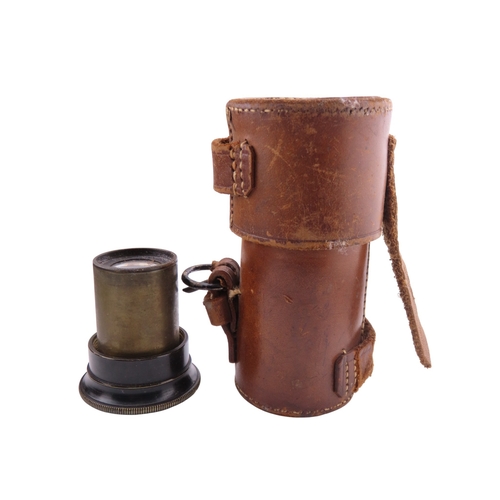 308 - A mixed collection of early photographic accessories comprising leather cylindrical cases, a leather... 