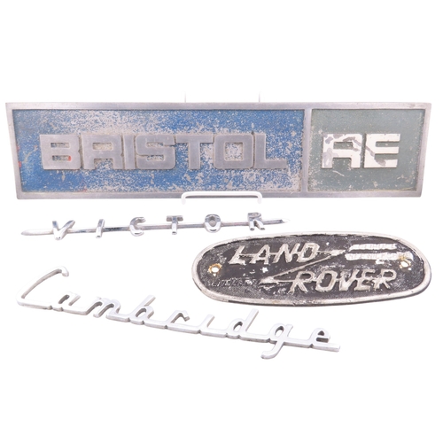 311 - A selection of vintage motor car badges and emblems including examples by Bristol, Victor, Land Rove... 