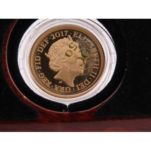 101 - A 2017 United Kingdom gold piedfort Sovereign, struck in 22 carat gold to proof standard. The obvers... 