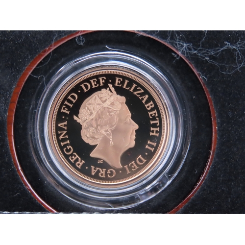 102 - A 2019 United Kingdom gold Sovereign struck in 22 carat gold to proof standard. The obverse features... 
