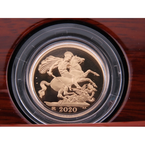 104 - A 2020 United Kingdom gold Sovereign struck in 22 carat gold to proof standard. Featuring the portra... 
