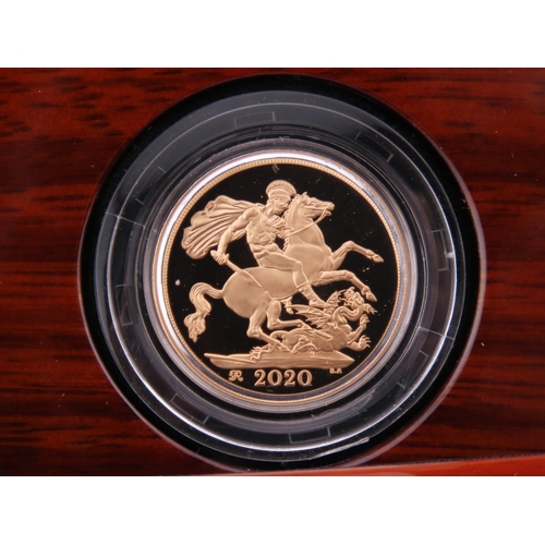 104 - A 2020 United Kingdom gold Sovereign struck in 22 carat gold to proof standard. Featuring the portra... 