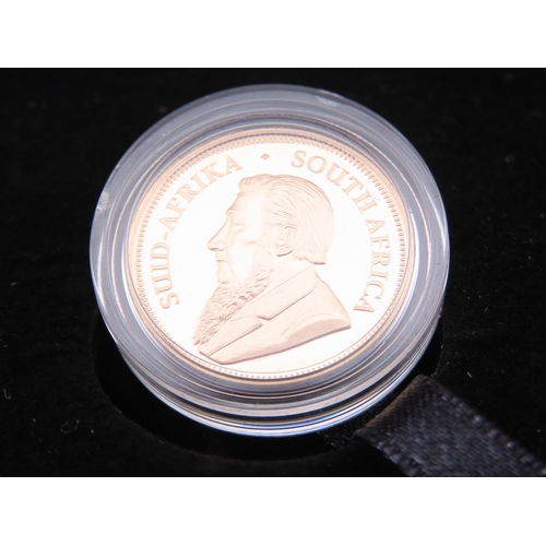 105 - A 2017 South African quarter ounce gold Krugerrand, struck to proof standard. The obverse depicts th... 