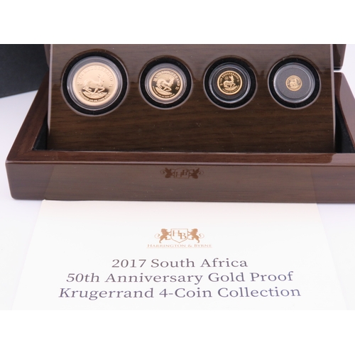 107 - A 2017 South Africa 50th Anniversary Gold Proof Krugerrand four coin collection, comprising quarter ... 