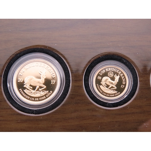 107 - A 2017 South Africa 50th Anniversary Gold Proof Krugerrand four coin collection, comprising quarter ... 