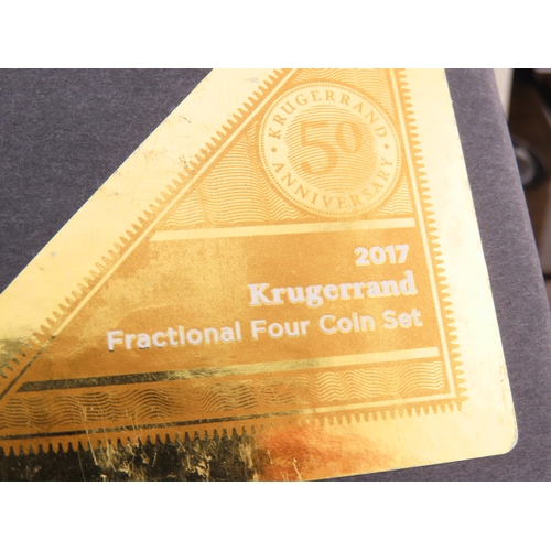 107 - A 2017 South Africa 50th Anniversary Gold Proof Krugerrand four coin collection, comprising quarter ... 