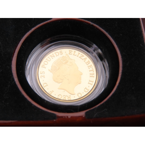 119 - The Royal Mint Queens Beasts The Yale of Beaufort gold proof coin. A United Kingdom 25 pound gold pr... 