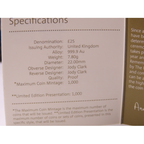 119 - The Royal Mint Queens Beasts The Yale of Beaufort gold proof coin. A United Kingdom 25 pound gold pr... 