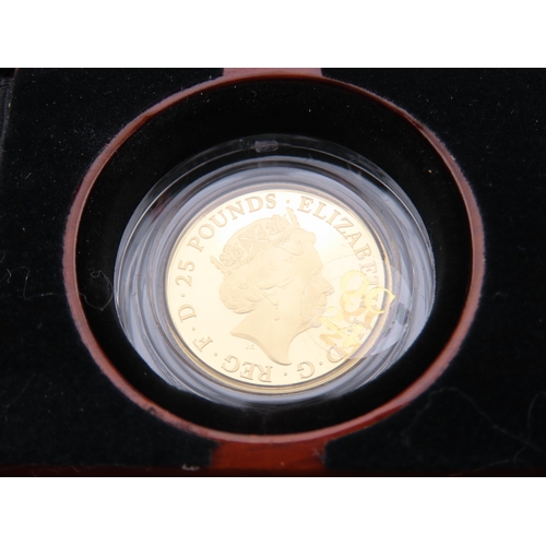 120 - The Royal Mint Queens Beasts The Falcon of the Plantagenets gold proof coin. A United Kingdom 25 pou... 