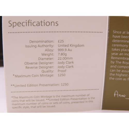 120 - The Royal Mint Queens Beasts The Falcon of the Plantagenets gold proof coin. A United Kingdom 25 pou... 